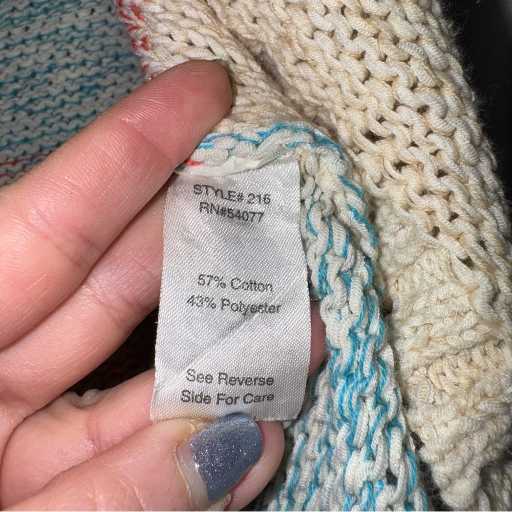 CABI Line Up Circle Vest open fit sweater vest shrug pink blue cream gray XS - Picture 4 of 10